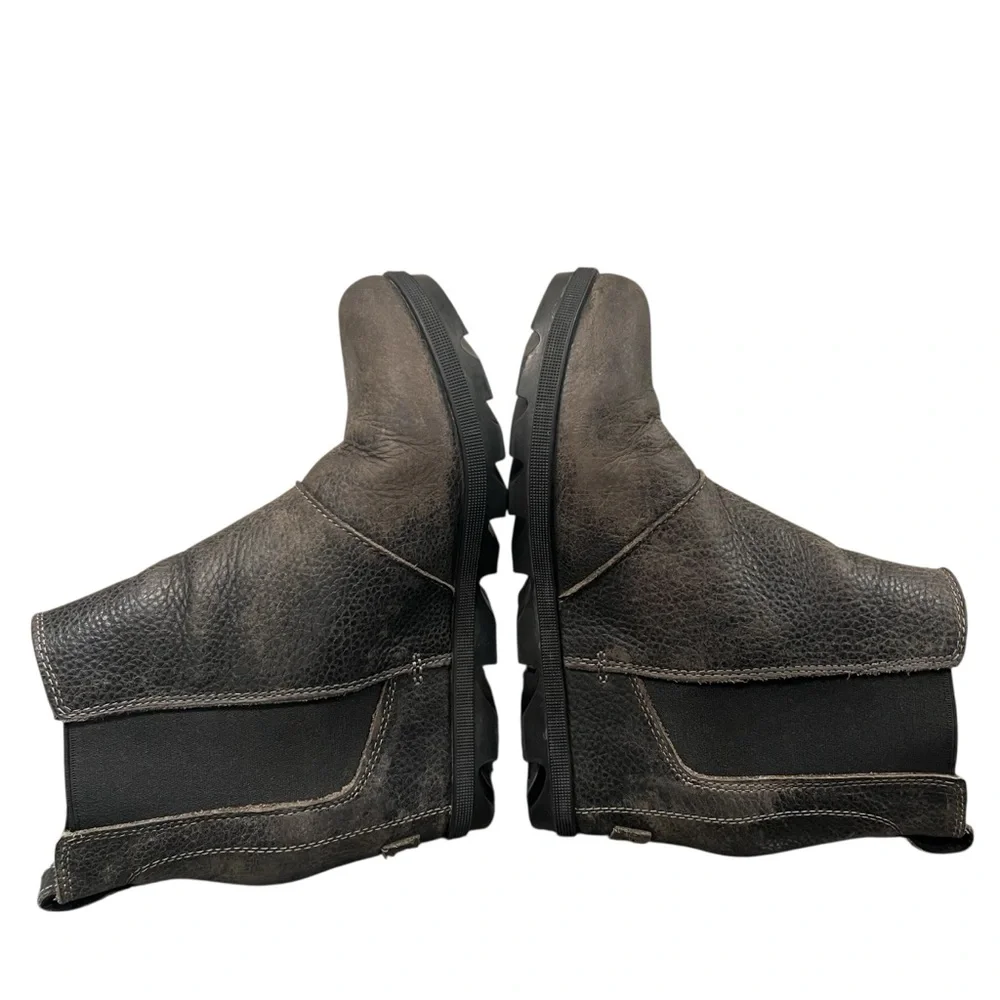 SOREL Joan of Arctic Wedge II NL3346 Leather Ankle Bootie Black Women’s Size 8.5 - Picture 7 of 13